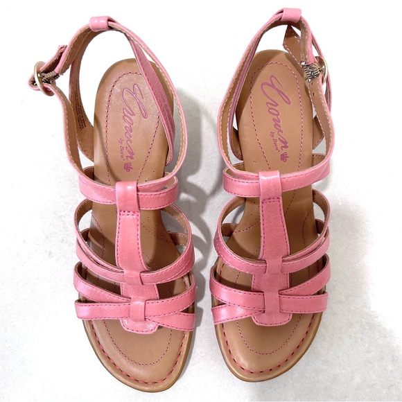 Pink leather straps snake print high heeled sandals NWOT - Picture 3 of 12